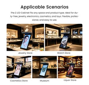 Exhibidor Comercial LED de Diseño USER <span class=keywords><strong>Z</strong></span> con Soporte de Piso y 2 Años de Garantía para Exhibición de Joyería, Bolsos y Artículos en Tiendas - Product Image 5