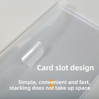 Bolsa de Documentos Transparente de PVC con Logotipo Personalizado, Tamaño A7, Horizontal/Vertical, para Facturas y Recibos, con Inserto en Forma de U