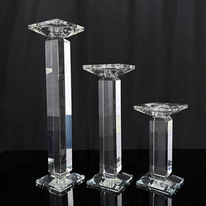 3 pz/set centrotavola da tavolo in cristallo candelabro di cristallo portacandele di nozze fatto a mano candelabro - Product Image 6