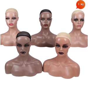 Tête de mannequin en plastique de haute qualité pour perruque, écharpe, chapeau, accessoires, modèle de tête, 1 kg, grade 8A - Product Image 3