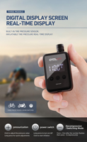 Pompe à vélo électrique portable CYCLAMI HW125 150 PSI Mini gonfleur de pneu de vélo affichage de la pression en aluminium haute pression