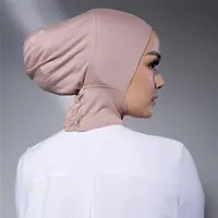 INS Hot Bên Trong Hijab Bông Jersey Căng Ruched Đàn Hồi Trở Lại Underscarf Mũ Cổ Che Bên Trong Hijab Ninja