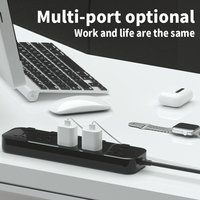 Multi-socket Universal Mains Power Strip Cable de extensión protegido contra sobretensiones con 4 salidas de CA PP Material USB incluido