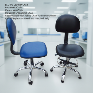 PU Leather Seat Doctor <strong>Office</strong> <strong>Stool</strong> for Standing Desk Lab Furniture Chrome Base Ergonomic Cleanroom Anti Static ESD Chair - Product Image 1