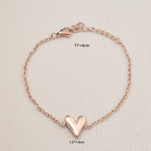 Penjualan laris perhiasan baja tahan karat modis dan minimalis, gelang yang dapat disesuaikan hati, hadiah pesta wanita - Product Image 3