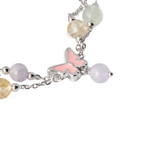 2024 Hot Sale Custom 925 <b>Sterling</b> <b>Silver</b> Butterfly Design Fine Crystal Beaded <b>Charm</b> <b>Bracelet</b> for Women Accessories - Product Image 2