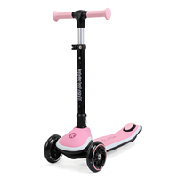 Trottinette pliable pour enfants avec roues lumineuses et guidon et plateau, réglable en hauteur sur 4 niveaux