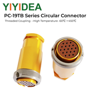 PC-19TB Series Circular Connector Russian Standard Multi Pin Aluminum Alloy Brass Gold Plated High Temperature Threaded Coupling