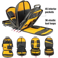 Sac à outils roulant pour électricien, grande capacité, durable, avec haute visibilité pour les outils de l'électricien
