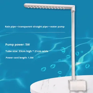 Vasca da Bagno Rettangolare in Plastica per Pappagalli, con Circolazione Automatica dell'Acqua, Elettrica, Grande, Modello Pelle di Tigre e Peonia - Product Image 6