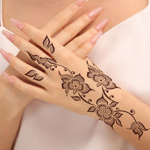 Pochoirs de tatouage peints en gros OEM personnalisés creux temporaires imperméables au henné corps <span class=keywords><strong>main</strong></span> Art henné faux non toxique importé - Product Image 5