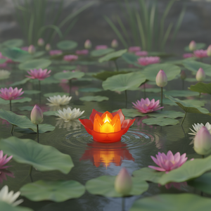 <span class=keywords><strong>Bougie</strong></span> électronique <span class=keywords><strong>LED</strong></span> Lotus en plastique, sans fumée, sûre, fonctionnant sur piles, lampe de nuit, lanterne pour festival, Halloween, Diwali, Noël - Product Image 4