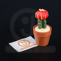 Jouet éducatif en plastique en forme de cactus, lumineux, anti-stress, mignon, jouet classique à LED pour capsules de 60 à 65 mm