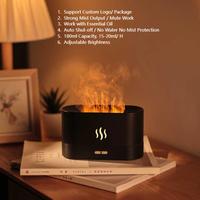 Diffuseur d'arômes Flamme Humidificateur d'air 180ML Huile Essentielle Brume Froide Lampe Feu de Camp Aromathérapie Domestique Plastique