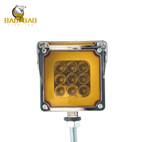 BB2436 New Amber Double Faces Schwerer LKW Quadratischer Warnblitz Heck LED-Seiten markierung leuchte hinten mit Chrom flansch blende