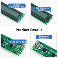 Module LCD COB 1602 double rangée 16x2 14 broches 2,24 pouces Affichage STN Rétroéclairage LED 3,3V/5V Montage sur carte PCB 350cd/m² -20°C-70°C