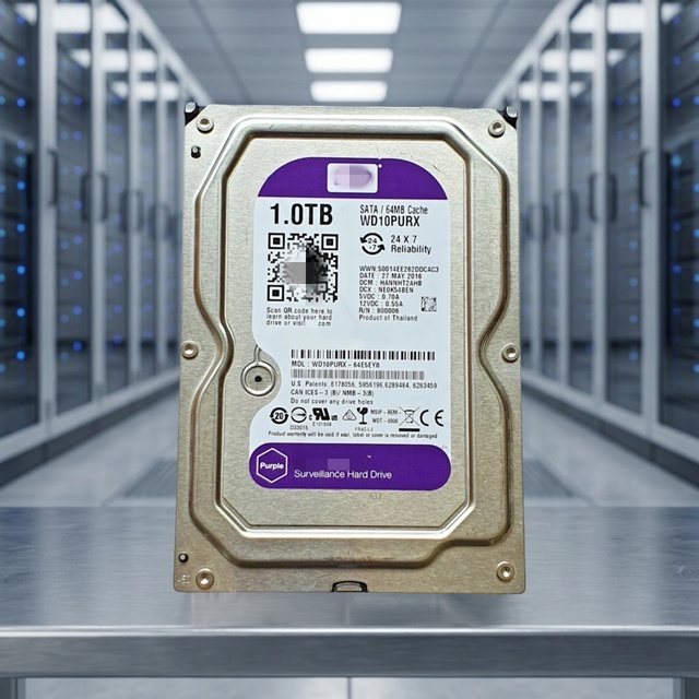 WD10PURX 1TB SATA 6Gb/s 5400 RPM 64MB 512e 3.5inch Purple Hard Disk Drive for NVR DVR Storage System