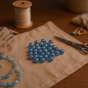 Ilan Abalorios Perline Acriliche Iridescenti 10mm Blu Reale 19g - Product Image 3