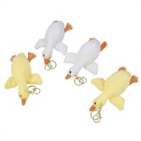 Porte-clés pendentif en peluche grande oie blanche de 5 pouces, motif dessin animé, avec rembourrage en coton PP, décoration suspendue anti-stress pour anniversaire