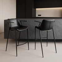 Tabourets de bar modernes pour îlot de cuisine, chaise de comptoir minimaliste nordique avec accoudoirs, tabouret haut en cuir pour café, pub, restaurant