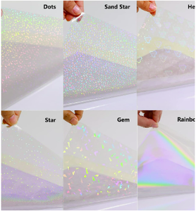 Arc-en-ciel <span class=keywords><strong>Sweet</strong></span> <span class=keywords><strong>Heart</strong></span> Little Dots Plusieurs modèles de conception <span class=keywords><strong>Film</strong></span> de stratification thermique holographique Laser Transparent personnalisé - Product Image 5