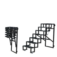 Échelle électrique en acier inoxydable épaissi avec mains courantes, design télescopique pliable, télécommande moderne