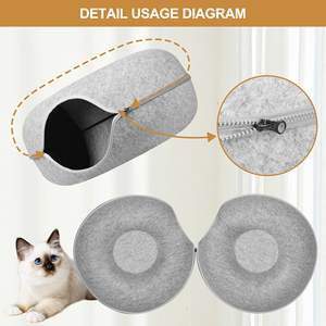 Katzentunnelbett für Drinnen, Abnehmbarer Runder Filz & Waschbarer Innenraum, Katzenspiel-Tunnel für Kleine Haustiere - Product Image 3