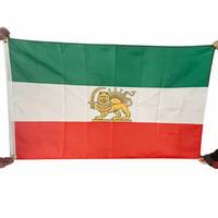 Drapeau d'Iran 3x5 pieds en polyester imprimé numériquement, drapeau rectangulaire imprimé en polyester, vente en gros, Lion Iranien
