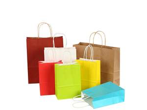 Sac en papier kraft de conception populaire pour le shopping, sacs en papier à poignée plate - Product Image 5