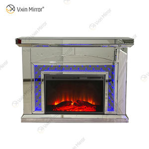 מודרני הוביל אח חשמלי עם מראה יהלום חם למכירה ארון מסוגנן עבור סלון בית שימוש חומר זכוכית עץ - Product Image 2