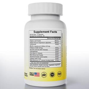 קנדידה קלינס- תמיכה במערכת העיכול ובמעי הגס (60 כמוסות)-לגברים ונשים- צמחי מרפא טבעיים לניקוי רעלים מעיים עלי אורגנו-למבוגרים ללא גלוטן - Product Image 5