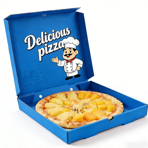 กล่องพิซซ่าลูกฟูกย่อยสลายได้แบบกำหนดเอง พิมพ์ลายได้ เป็นมิตรกับสิ่งแวดล้อม ขายส่ง ขนาด 8-14 นิ้ว ปรับแต่งดีไซน์ภายนอกได้ - Product Image 1