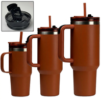 Gobelet isotherme en acier inoxydable 304 à double paroi avec logo personnalisé, couvercle à paille, sans BPA, pour voiture et voyage, 16/30/40 oz