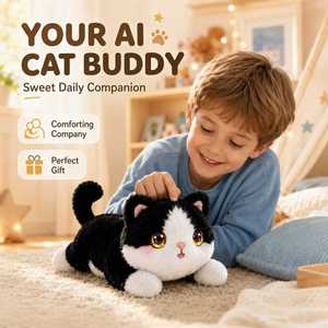 หุ่นยนต์เพื่อนคู่ใจอัจฉริยะ XDT AI Plush Desktop Emotional Support Robot  แมวพูดได้ แสดงอารมณ์ด้วยดวงตา ตอบสนองต่อการสัมผัส จากกวางตุ้ง - Product Image 3