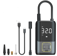Gonfleur de pneu Compresseur d'air portable Pompe à pneu de voiture sans fil 150 PSI avec lumières LED et écran numérique pour voitures, motos, E-B