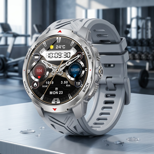 Montre connectée KT88 très vendue, étanche 3ATM, batterie haute capacité 1100mAh, lampe de poche, boussole, modes multisports, unisexe - Product Image 1