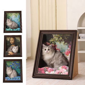 BunnyHi MZB006 visión 4D mejorada fotografía de mascotas pinturas de fama mundial juego decorativo pintura al óleo de lujo cama de Casa de gato - Product Image 1