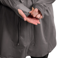 Vêtements de sport modestes pour femmes avec logo personnalisé, manches longues, coupe régulière, spandex/polyester, séchage rapide, légers, respirants, impression numérique