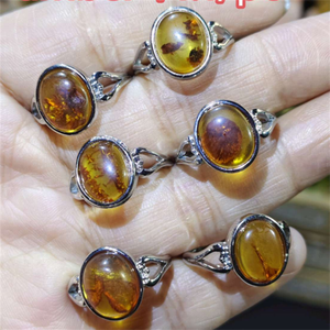 Vente flash - Bague <span class=keywords><strong>en</strong></span> <span class=keywords><strong>ambre</strong></span>, pierre précieuse naturelle, cristal de guérison, artisanat poli, bague de luxe unisexe pour cadeau de <span class=keywords><strong>bijoux</strong></span> - Product Image 2
