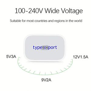 Chargeur USB-C QC3.0 à charge rapide 20W PD, chargeur de téléphone 2 en 1 à double port, câble de type C, chargeur rapide et adaptateur - Product Image 2