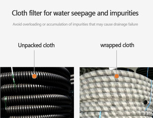 HongDun HD-P High-Performance Single Double Wall Abrasion-Resistant Fabric-Wrapped Perforated Corrugated Drain Pipe - Product Image 5