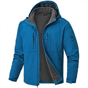Chaqueta Softshell para Hombre, Forrada de Polar, con Capucha Desmontable, Resistente al Viento y al Agua, para Trabajo Táctico al Aire Libre, con Cierre - Product Image 1