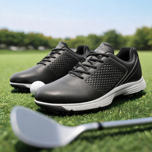Men Golf <b>Shoes</b> Non Slip <b>Waterproof</b> Cushioning Golf Sneakers Leather Microfiber Mesh Lace Up Course Footwear - Product Image 1