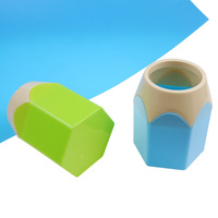 BECOL Nouveauté Grande capacité Bureau Étude Papeterie Rangement de bureau Seau de rangement mignon en forme de crayon Porte-stylo en plastique