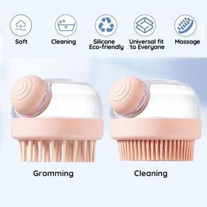 Custom logo Handheld Soft Silicone Comb for <b>Pet</b> Bathing Cleaning Shampoo Dispensing <b>Brush</b> for Dogs Cats Plastic Rubber Supplies - Product Image 6