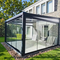 Véranda moderne 4 saisons, véranda extérieure en verre, jardin d'hiver imperméable, cadre en aluminium, maisons en verre Low-E, entrepôt, hôtel