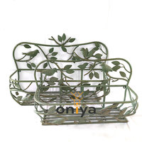 Oniya métal Vintage Pot de fleur fer jardinière près de la fenêtre jardinière autoportante avec bienvenue ferme remorque jardinière pour l'extérieur