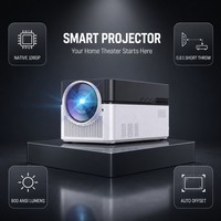 Proyector Inteligente para Cine en Casa, Resolución Nativa 1080P, Ultra Corta Distancia, Relación de Proyección 0.6:1, 900 ANSI Lúmenes, Android 14, WiFi 6, Ajuste Automático de Desplazamiento