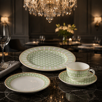 PITO Nouveaux Services de Table de Luxe en Porcelaine – Assiettes et Bols en Céramique en Forme de Fleur