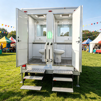 Remorque Sanitaire Mobile à 2 Cabines, Design Moderne, Prix Avantageux, Idéale pour Chantiers et Utilisation Extérieure